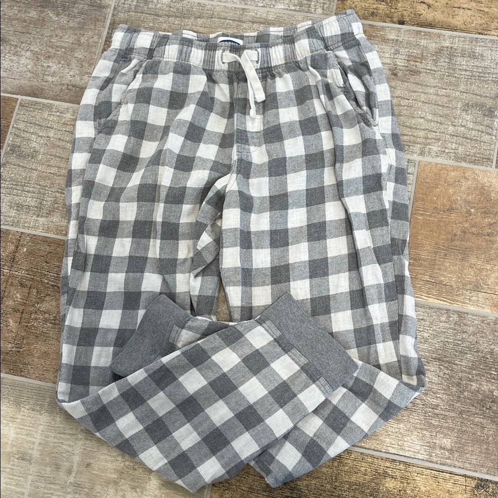 Old Navy Gray and White Pajama Pants PJs Mens Medium M
